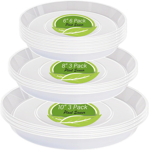Pack clear plant saucers 6 - pack,