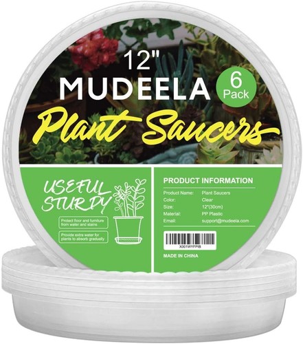 Clear plastic plant saucers - clear,