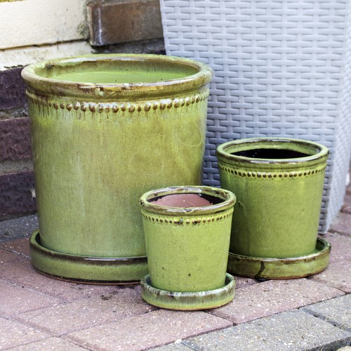 Green glaze ceramic - glaze, pot