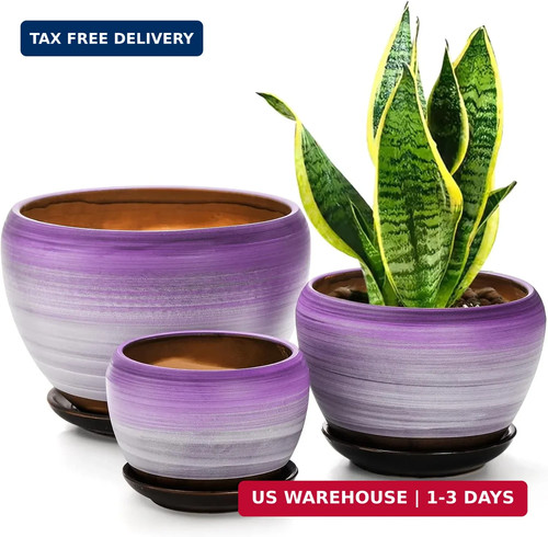 Set ceramic flower pots - set,