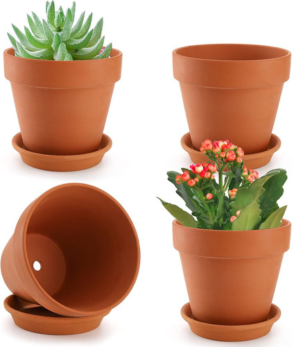 Pack terracotta plant pots - 4,