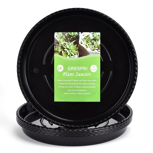 Black plant saucers - 14",