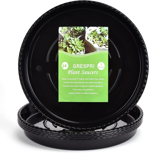 Pack black plant saucers - 5-pack,