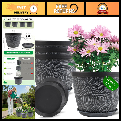 Large plastic plant pot - 12",